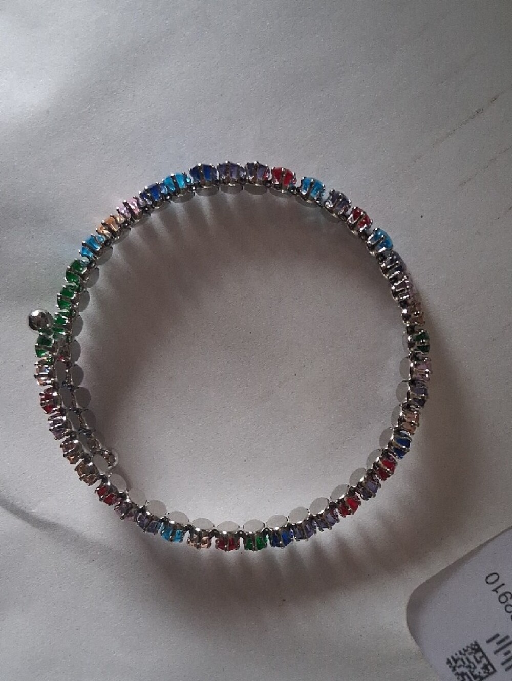 Multi-Colored Gemstone Tennis Bracelet - Women Jewelry.BANGLE.NWT - Picture 3 of 8